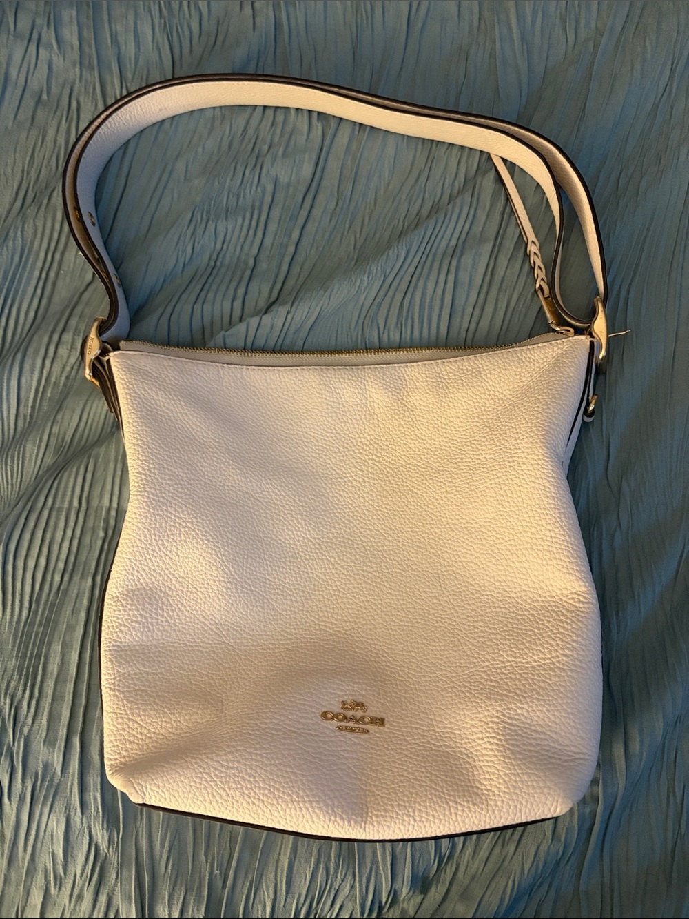 Coach Cream Pebble Leather Shoulder Bag
